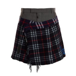 'Check Scarf Reworked' skirt