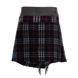 'Check Scarf Reworked' skirt