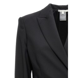 Double breast drawstring blazer jacket