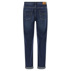 Logo embroidery stretch jeans