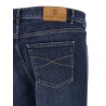 Logo embroidery stretch jeans