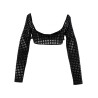 Cropped macramé bow top