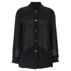 Semi-sheer wool jacket