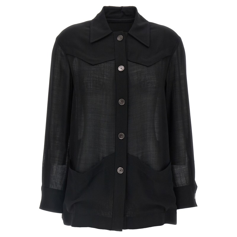 Semi-sheer wool jacket