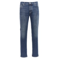 Logo embroidery stretch jeans
