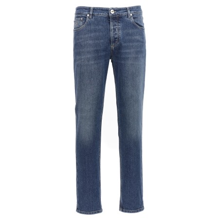Logo embroidery stretch jeans
