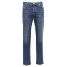 Logo embroidery stretch jeans