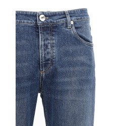 Logo embroidery stretch jeans