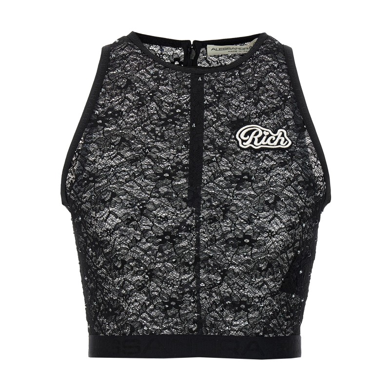 Rhinestone lace top