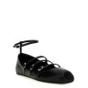 Leather strap ballet flats