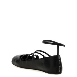 Leather strap ballet flats