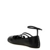 Leather strap ballet flats