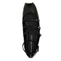 Leather strap ballet flats