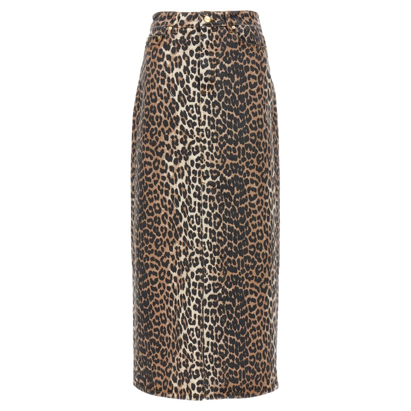 Animal print long skirt