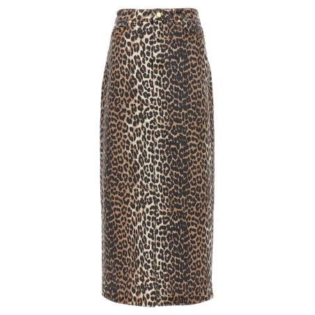 Animal print long skirt