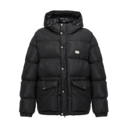 Logo plate down jacket