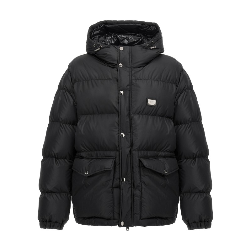 Logo plate down jacket