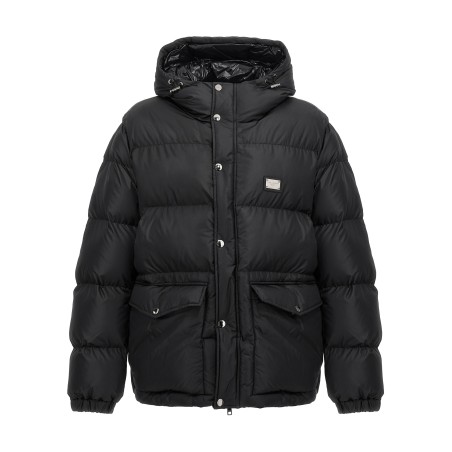 Logo plate down jacket