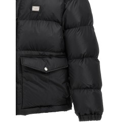 Logo plate down jacket