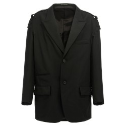 Single-breasted blazer with strap detail