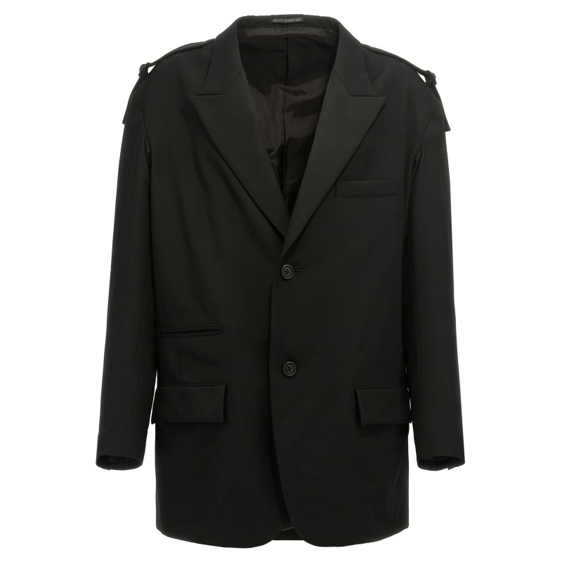 Single-breasted blazer with strap detail