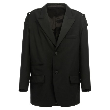 Single-breasted blazer with strap detail
