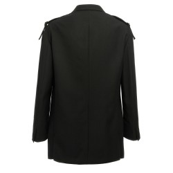 Single-breasted blazer with strap detail