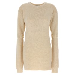 Knitted dress with removable sleeves