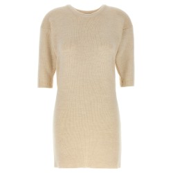 Knitted dress with removable sleeves