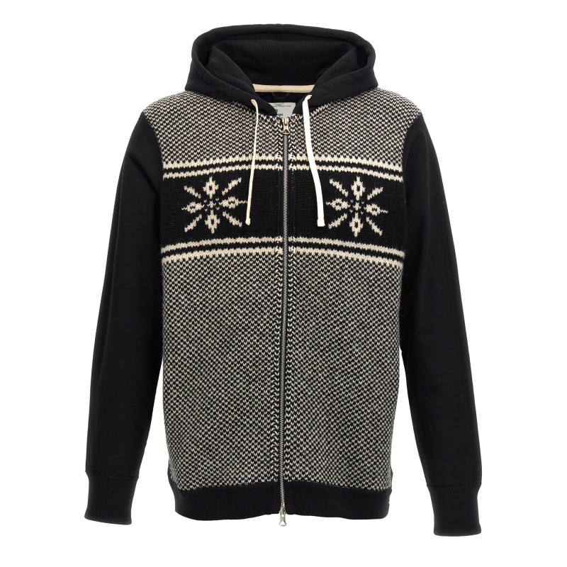 Jacquard insert hoodie