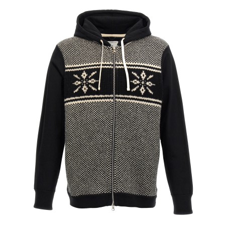Jacquard insert hoodie
