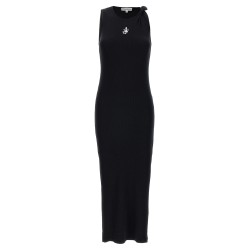 Logo ribbed dress