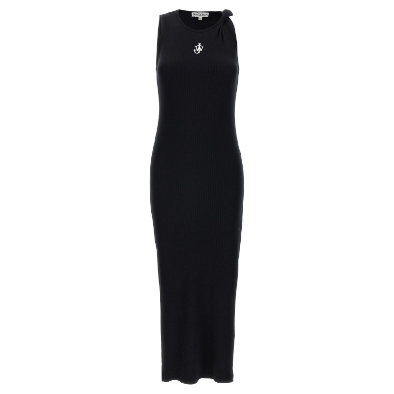 Logo ribbed dress