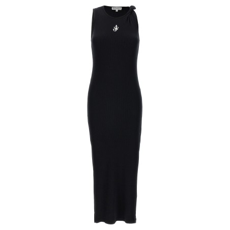 Logo ribbed dress