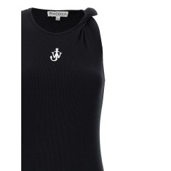 Logo ribbed dress