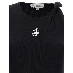 Logo ribbed dress