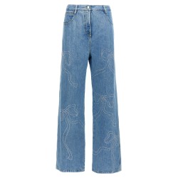 'Crystal ribbon hot fix' jeans