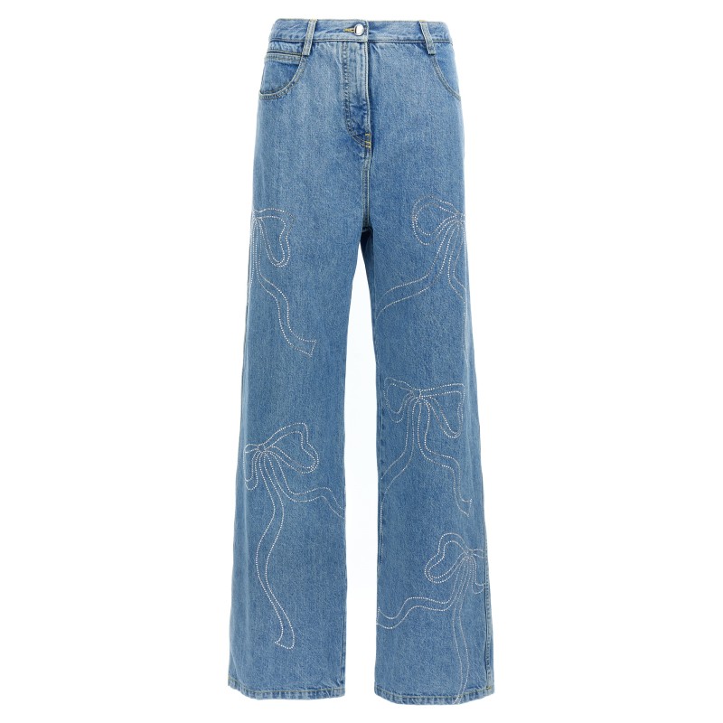 'Crystal ribbon hot fix' jeans