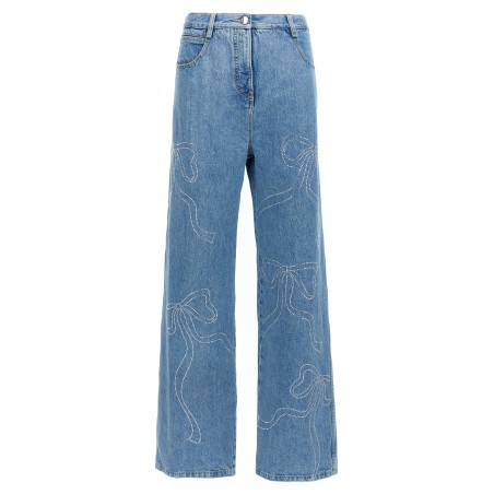 'Crystal ribbon hot fix' jeans