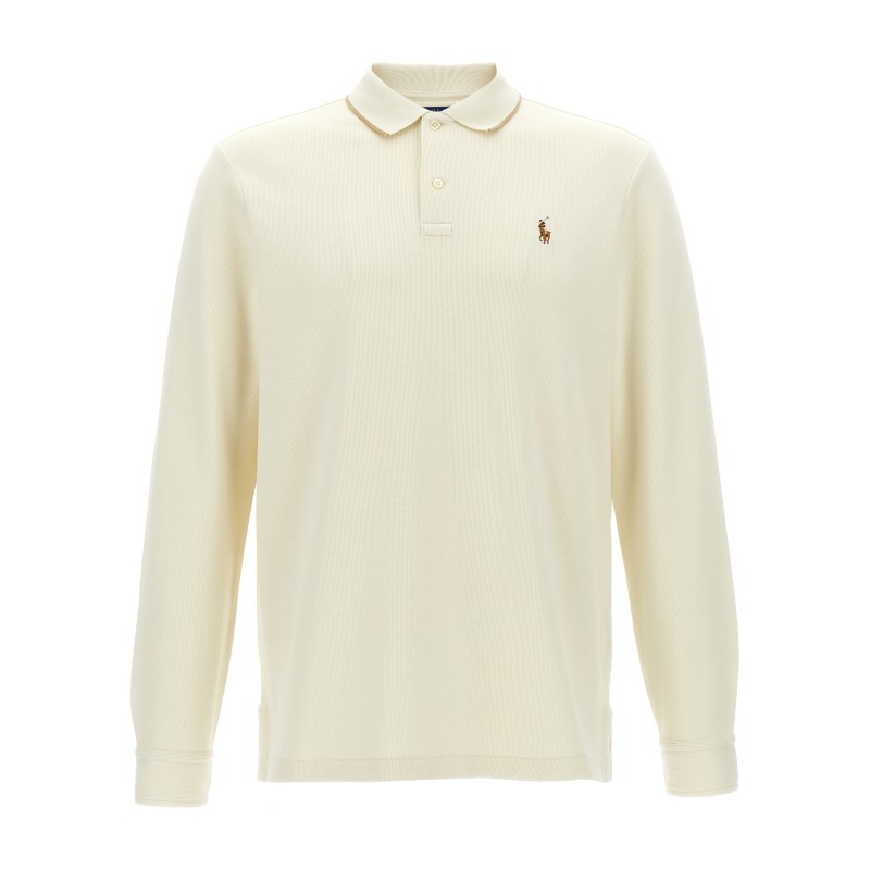 Fleece cotton polo shirt