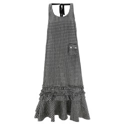 'Crinkled Check Long' dress