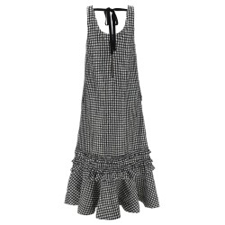 'Crinkled Check Long' dress