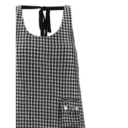 'Crinkled Check Long' dress
