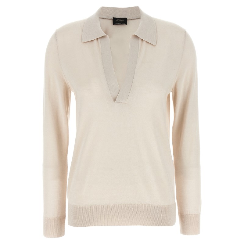 Cashmere and silk polo shirt