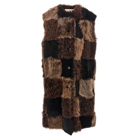 Long shearling vest