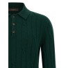 Braided wool polo shirt