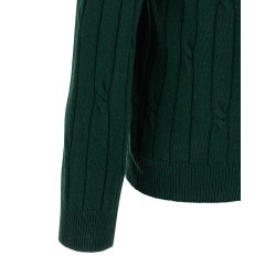 Braided wool polo shirt