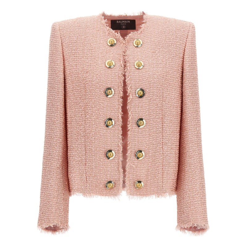Sequin tweed blazer