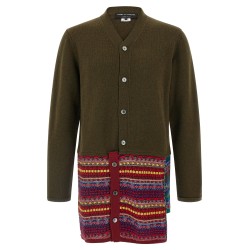Jacquard insert cardigan
