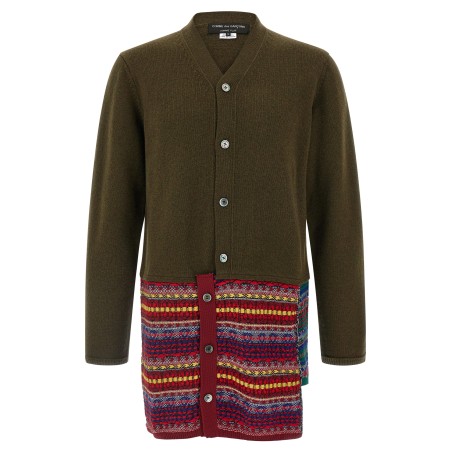 Jacquard insert cardigan